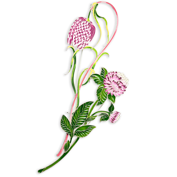 Silver brooch "Clover" from the collection "Herbarium of Tatyana Polyakova"