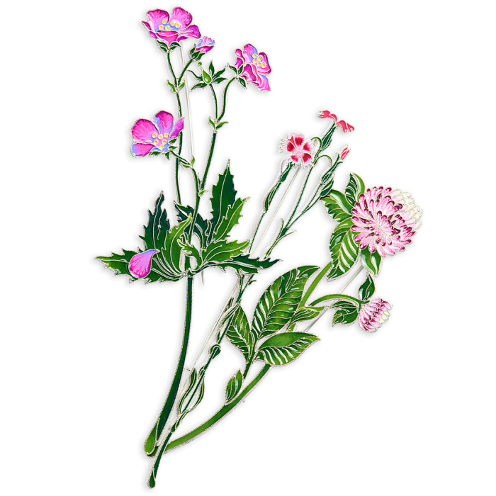 Silver brooch "Clover" from the collection "Herbarium of Tatyana Polyakova"