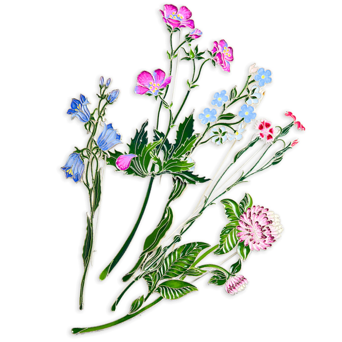 Silver brooch "Clover" from the collection "Herbarium of Tatyana Polyakova"