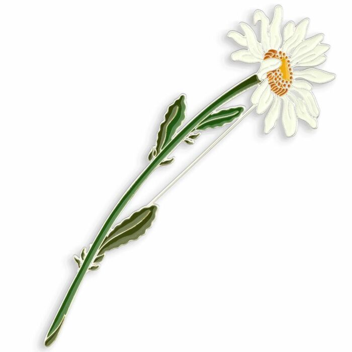 Silver brooch "Chamomile" of the collection "Herbarium of Tatyana Polyakova"