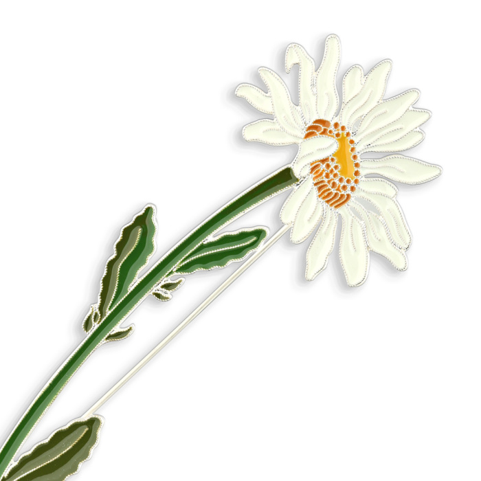 Silver brooch "Chamomile" of the collection "Herbarium of Tatyana Polyakova"