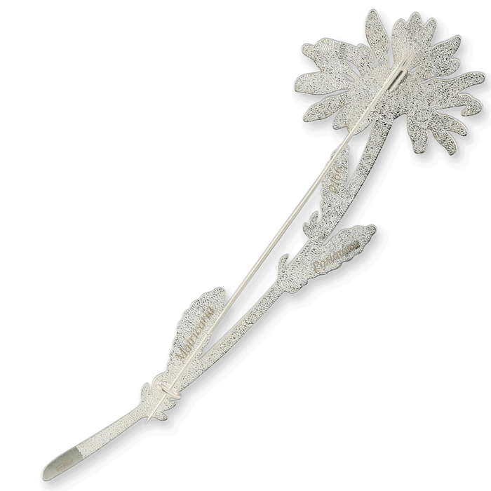 Silver brooch "Chamomile" of the collection "Herbarium of Tatyana Polyakova"