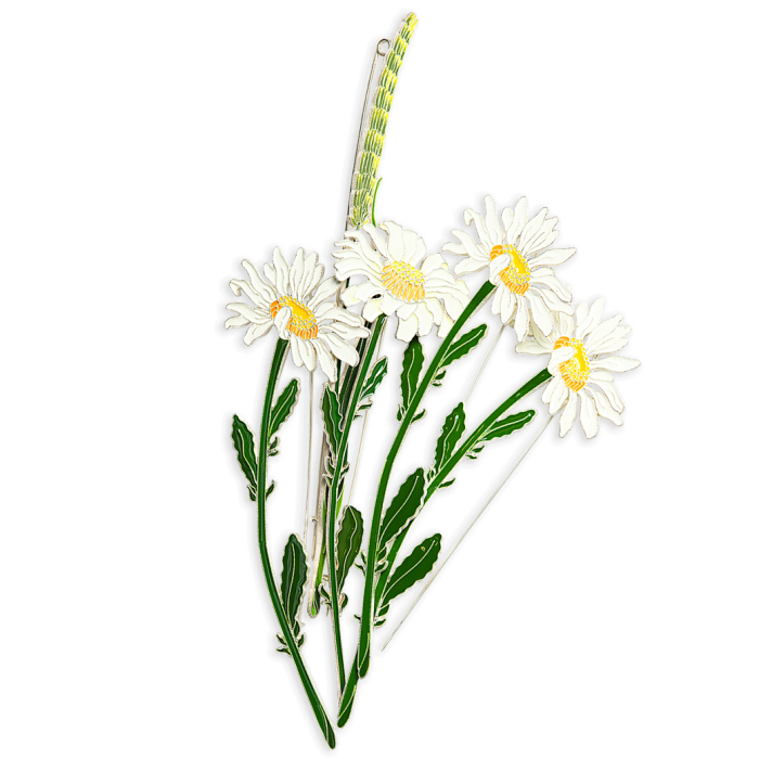 Silver brooch "Chamomile" of the collection "Herbarium of Tatyana Polyakova"