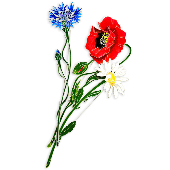 Silver brooch "Chamomile" of the collection "Herbarium of Tatyana Polyakova"