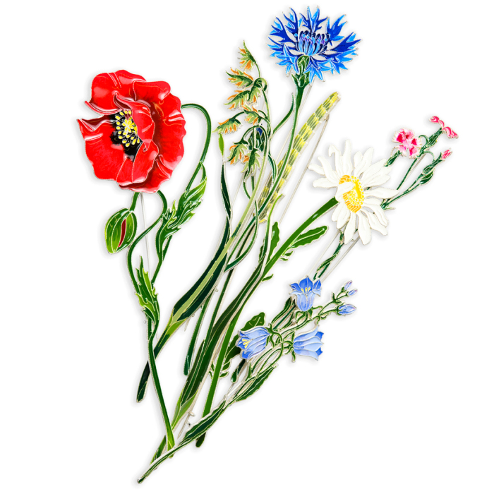 Silver brooch "Chamomile" of the collection "Herbarium of Tatyana Polyakova"
