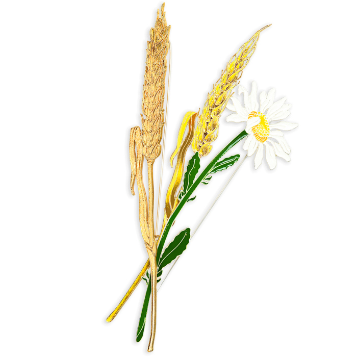Silver brooch "Chamomile" of the collection "Herbarium of Tatyana Polyakova"