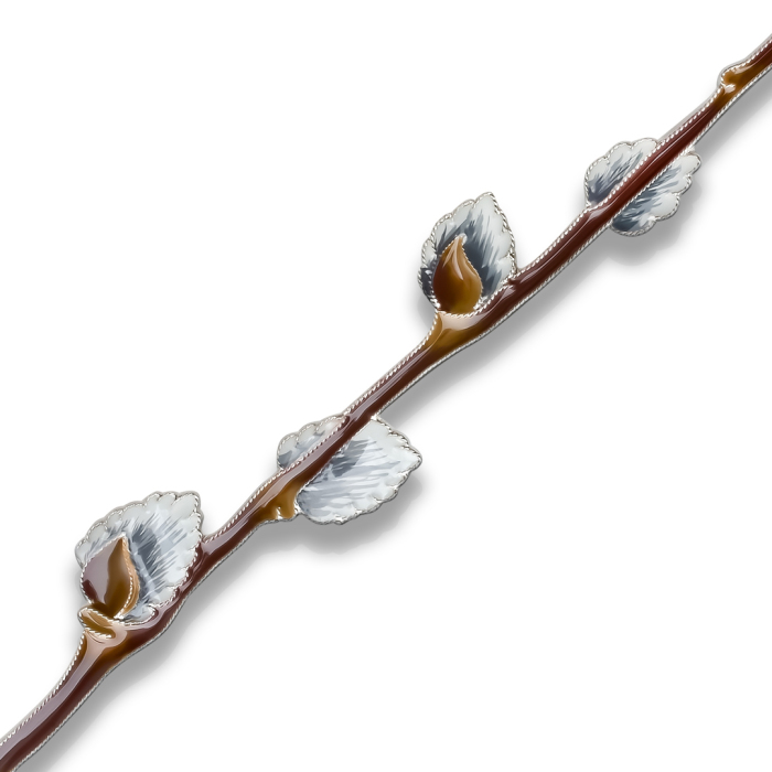Silver brooch "Willow" from the collection "Herbarium of Tatyana Polyakova"