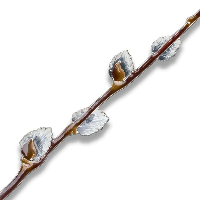 Silver brooch "Willow" from the collection "Herbarium of Tatyana Polyakova"