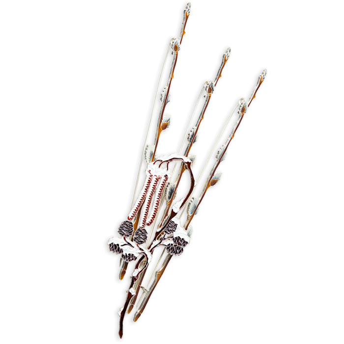 Silver brooch "Willow" from the collection "Herbarium of Tatyana Polyakova"