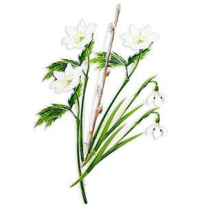 Silver brooch "Willow" from the collection "Herbarium of Tatyana Polyakova"