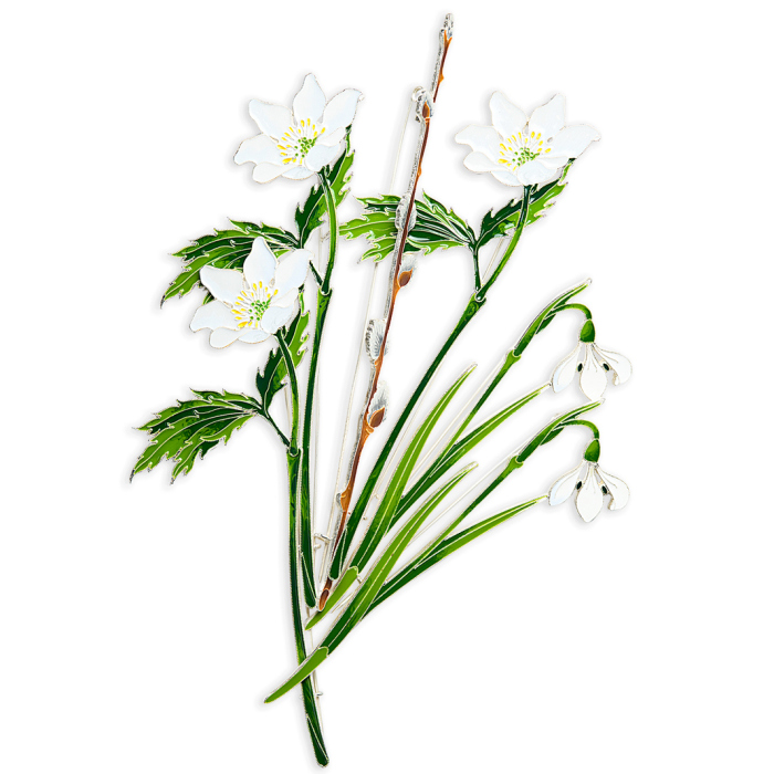 Silver brooch "Willow" from the collection "Herbarium of Tatyana Polyakova"