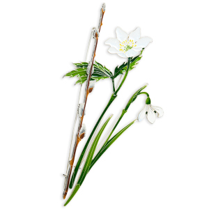 Silver brooch "Willow" from the collection "Herbarium of Tatyana Polyakova"