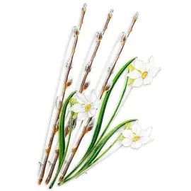 Брошь серебряная "Верба" коллекции "Гербарий Татьяны Поляковой" Брошь серебряная "Верба" коллекции "Гербарий Татьяны Поляковой"