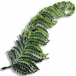 Silver brooch "Fern" from the collection "Herbarium of Tatyana Polyakova"