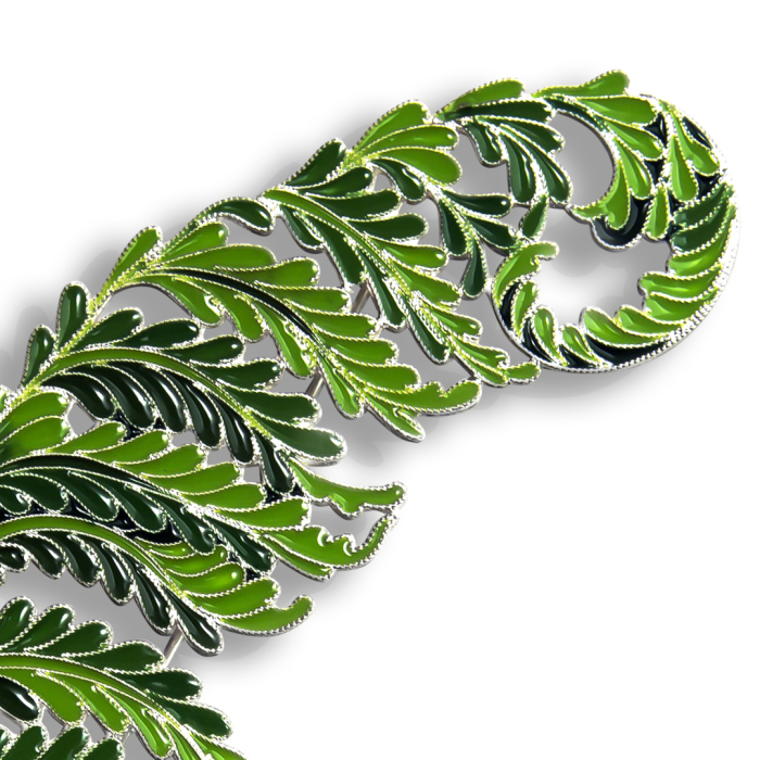 Silver brooch "Fern" from the collection "Herbarium of Tatyana Polyakova"