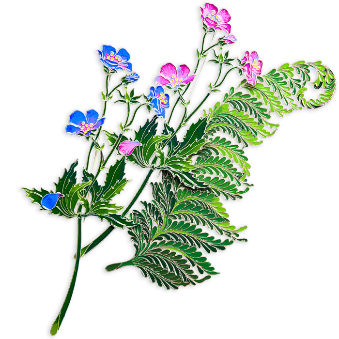 Silver brooch "Fern" from the collection "Herbarium of Tatyana Polyakova"