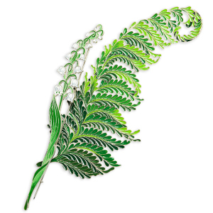 Silver brooch "Fern" from the collection "Herbarium of Tatyana Polyakova"