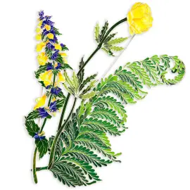 Брошь серебряная "Папоротник" коллекции "Гербарий Татьяны Поляковой" Брошь серебряная "Папоротник" коллекции "Гербарий Татьяны Поляковой"