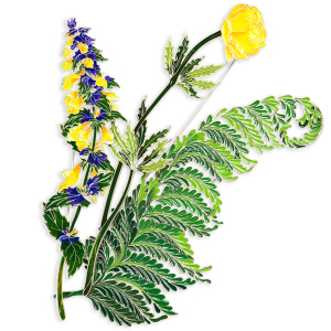 Silver brooch "Fern" from the collection "Herbarium of Tatyana Polyakova"