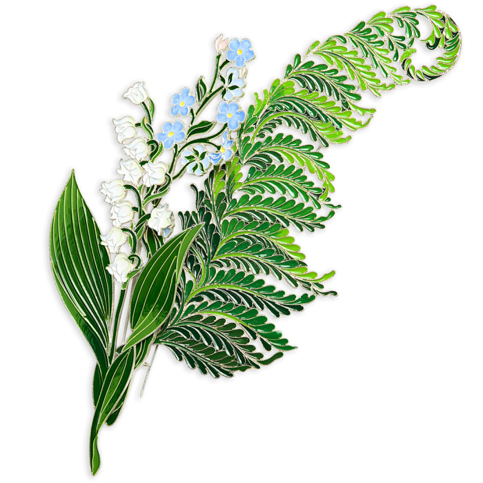 Silver brooch "Fern" from the collection "Herbarium of Tatyana Polyakova"