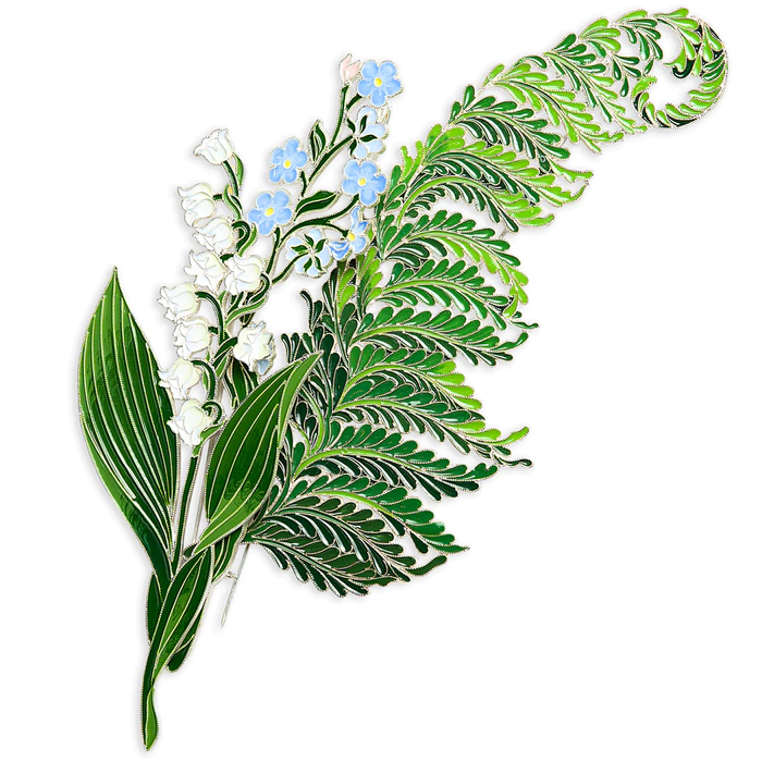 Silver brooch "Fern" from the collection "Herbarium of Tatyana Polyakova"