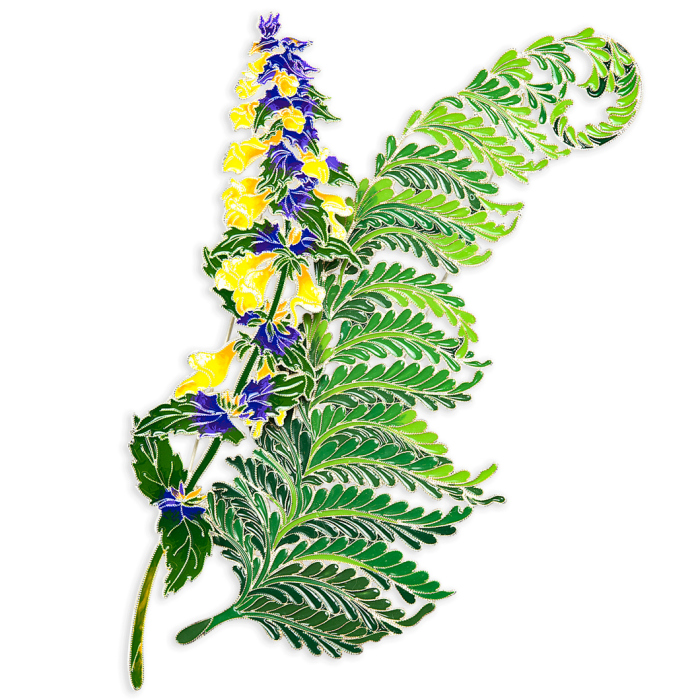 Silver brooch "Fern" from the collection "Herbarium of Tatyana Polyakova"