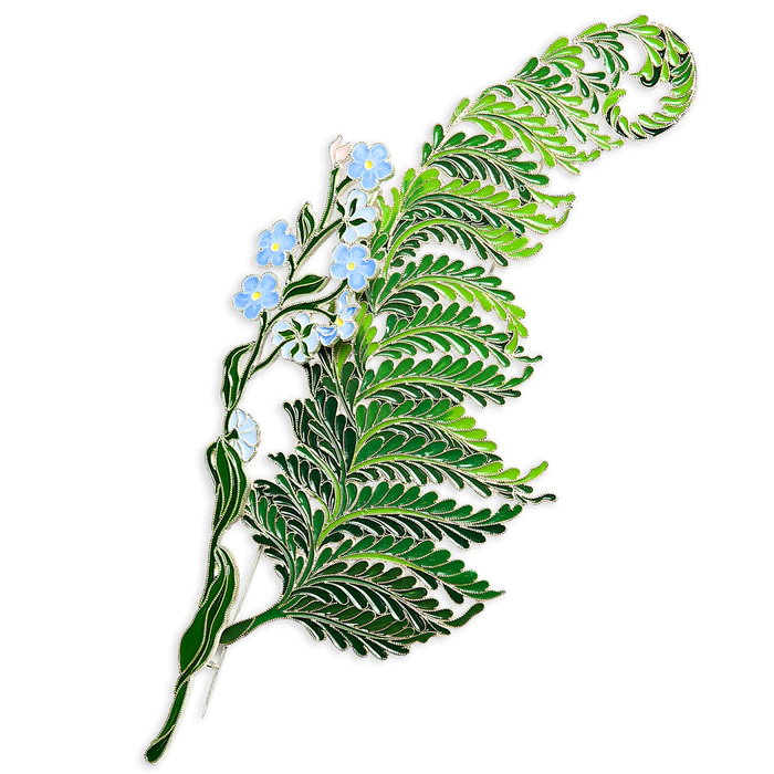 Silver brooch "Fern" from the collection "Herbarium of Tatyana Polyakova"