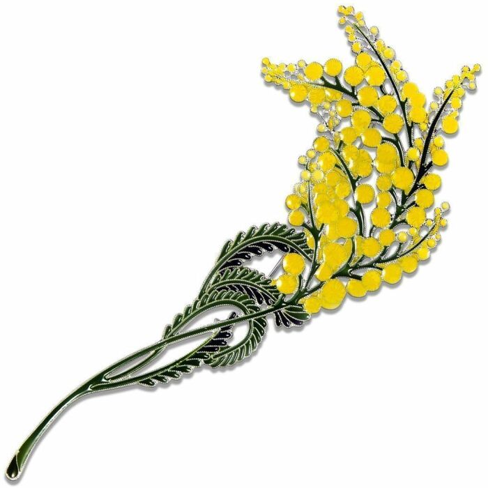 Silver brooch "Mimosa" from the collection "Herbarium of Tatyana Polyakova"