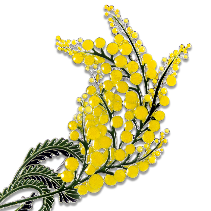 Silver brooch "Mimosa" from the collection "Herbarium of Tatyana Polyakova"