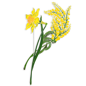 Silver brooch "Mimosa" from the collection "Herbarium of Tatyana Polyakova"