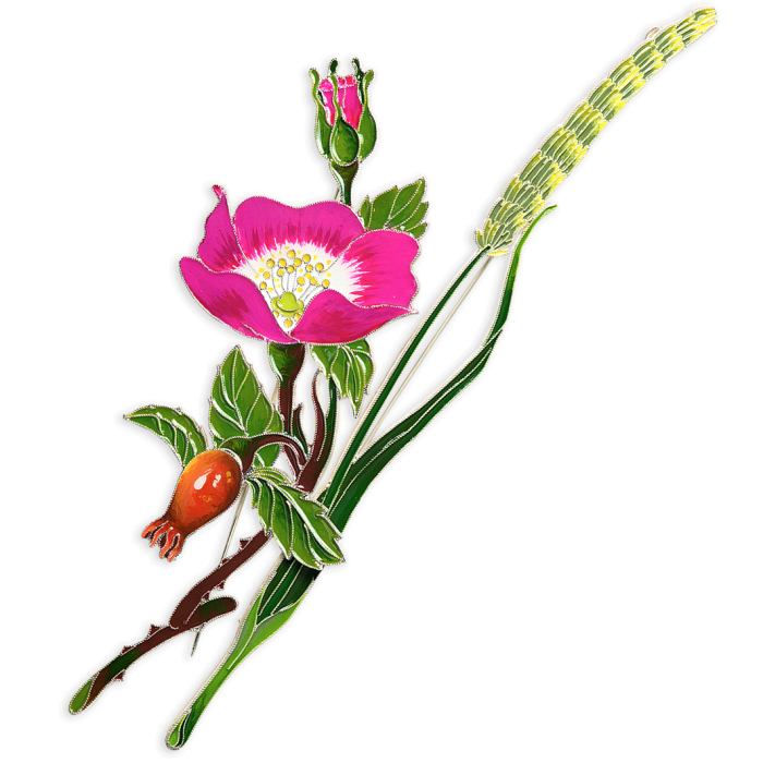 Silver brooch "Timofeevka lugovaya" collection "Herbarium of Tatyana Polyakova"