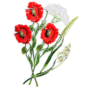 Silver brooch "Timofeevka lugovaya" collection "Herbarium of Tatyana Polyakova"