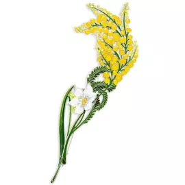 Silver brooch "Narcissus poetic" small, collections "Herbarium of Tatiana Polyakova"