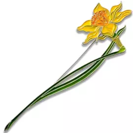 Silver brooch "Narcissus incomparable" from the collection "Herbarium of Tatyana Polyakova"