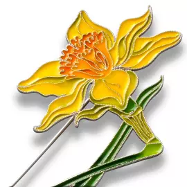 Silver brooch "Narcissus incomparable" from the collection "Herbarium of Tatyana Polyakova"