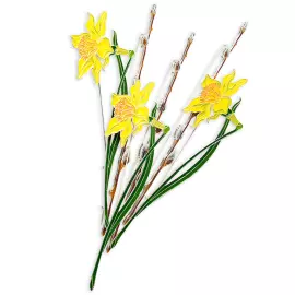 Silver brooch "Narcissus incomparable" from the collection "Herbarium of Tatyana Polyakova"