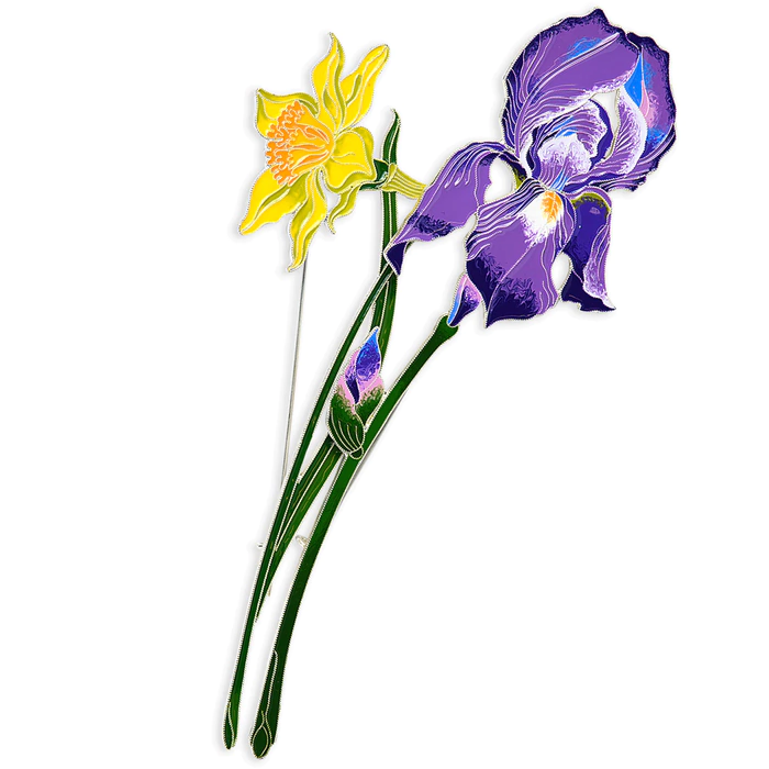 Silver brooch "Narcissus incomparable" from the collection "Herbarium of Tatyana Polyakova"