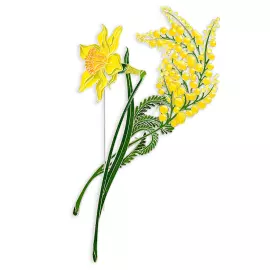 Silver brooch "Narcissus incomparable" from the collection "Herbarium of Tatyana Polyakova"