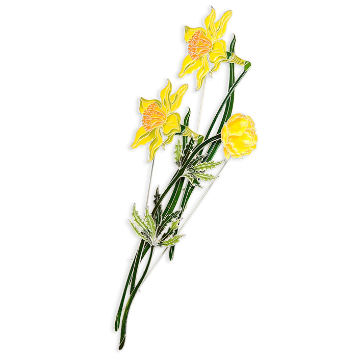Silver brooch "Narcissus incomparable" from the collection "Herbarium of Tatyana Polyakova"