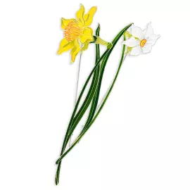 Silver brooch "Narcissus incomparable" from the collection "Herbarium of Tatyana Polyakova"