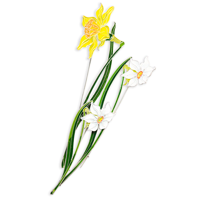 Silver brooch "Narcissus incomparable" from the collection "Herbarium of Tatyana Polyakova"