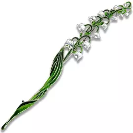 Silver brooch "Lily of the Valley" collection "Herbarium of Tatiana Polyakova"