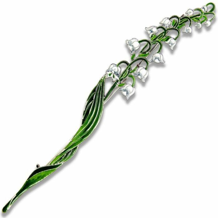 Silver brooch "Lily of the Valley" collection "Herbarium of Tatiana Polyakova"