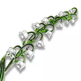 Silver brooch "Lily of the Valley" collection "Herbarium of Tatiana Polyakova"