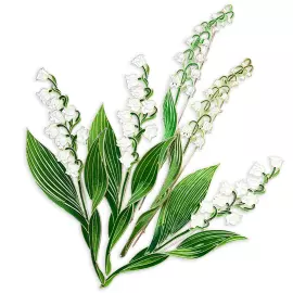 Silver brooch "Lily of the Valley" collection "Herbarium of Tatiana Polyakova"