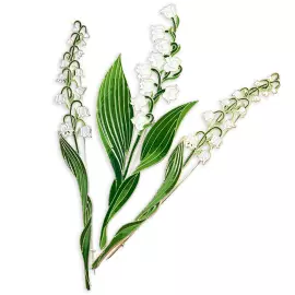 Silver brooch "Lily of the Valley" collection "Herbarium of Tatiana Polyakova"