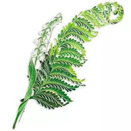 Silver brooch "Lily of the Valley" collection "Herbarium of Tatiana Polyakova"