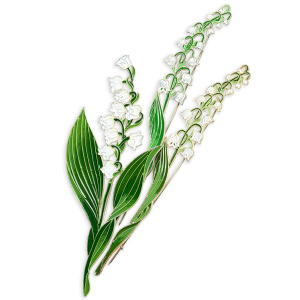 Silver brooch "Lily of the Valley" collection "Herbarium of Tatiana Polyakova"