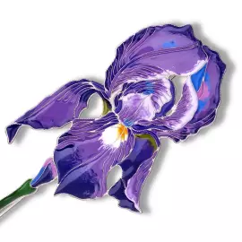 Silver brooch "Iris" from the collection "Herbarium of Tatyana Polyakova"