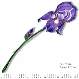 Silver brooch "Iris" from the collection "Herbarium of Tatyana Polyakova"